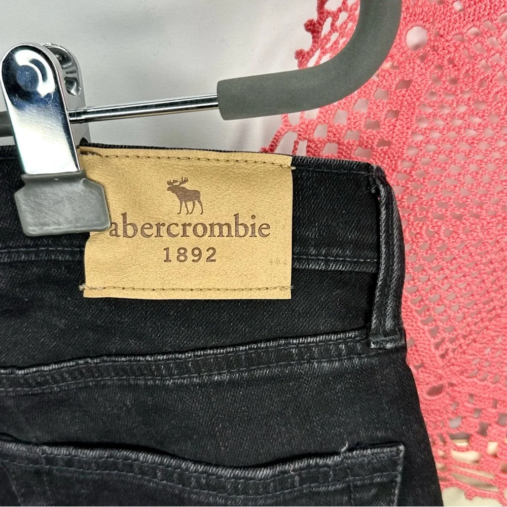 NWT Abercrombie Kids Straight Boot Leg w/Adjustable Waistband Black Jeans 15/16